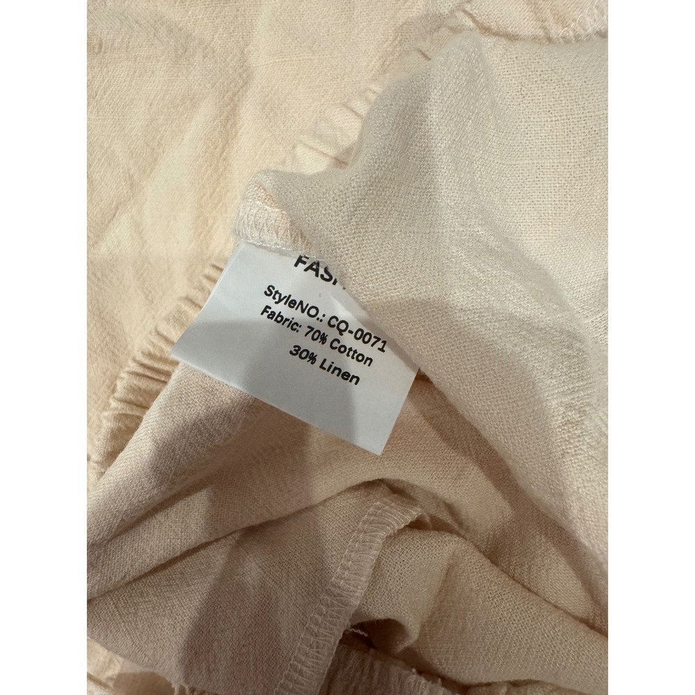 Cotton/Linen Blend Size M Drawstring Pants Resortwear Cottagecore Coquette - Picture 5 of 7